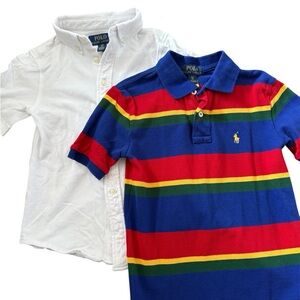 Polo by Ralph Lauren Kids Striped Blue and White Shirt Duo